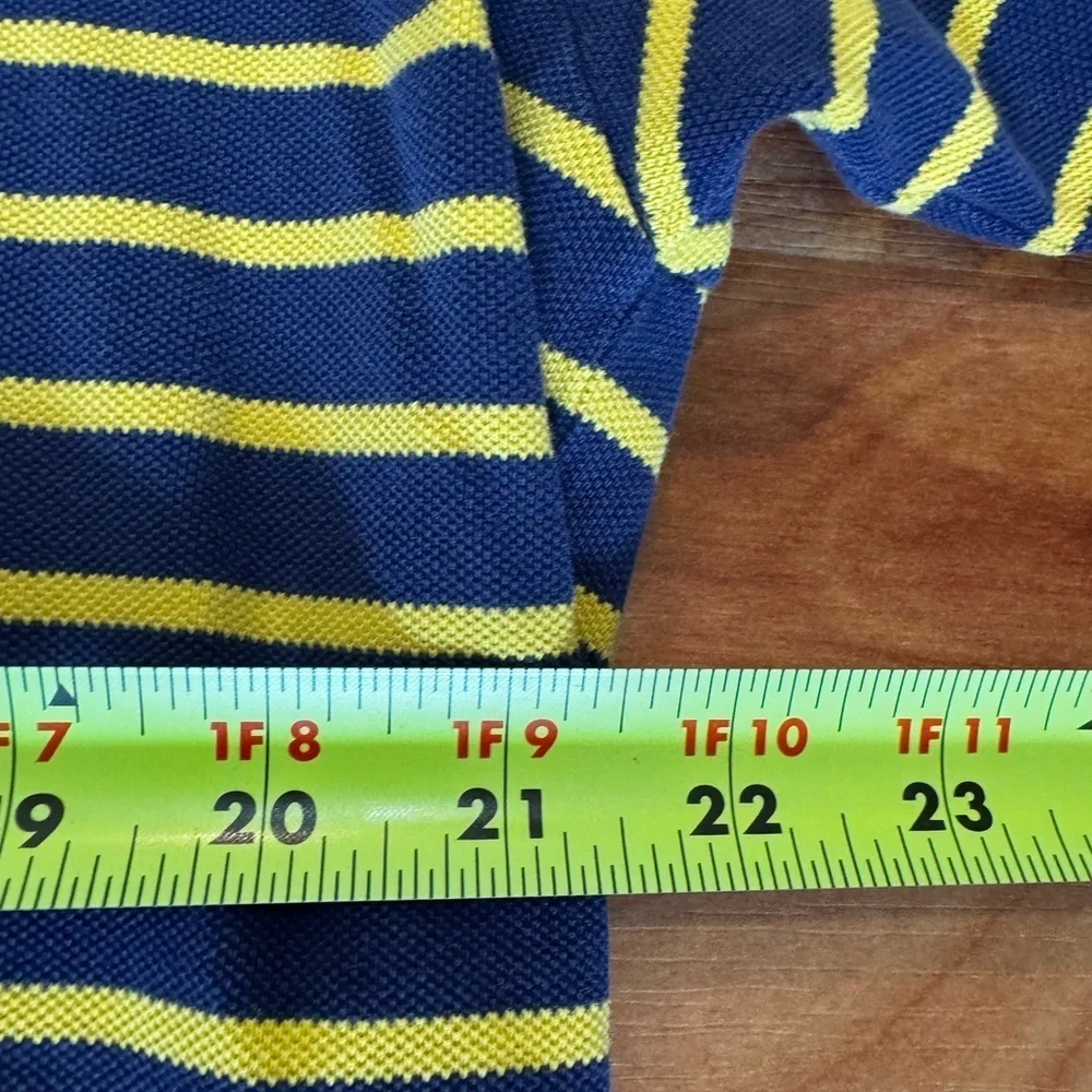 Vintage Polo Golf Ralph Lauren Polo Shirt Mens XL Blue Yellow Striped Crest 90s